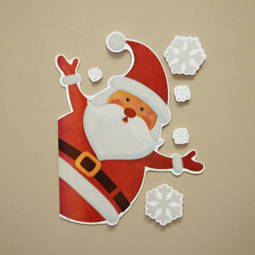 Raamdecoratie - Kerstman sticker