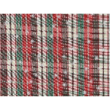 Tafelloper gestreept met geruit kerstmotief - 200 x 35 cm