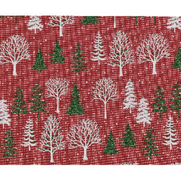 Kerst tafelloper met kerstbomen - 200 x 35 cm