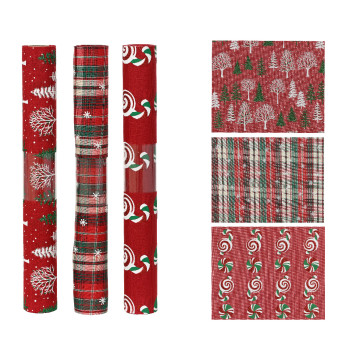 Set van drie tafellopers met kerstmotief - 200 x 35 cm