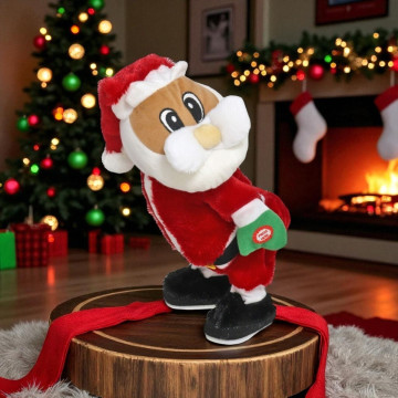 Dansende Kerstman Toby knuffel - 42 cm