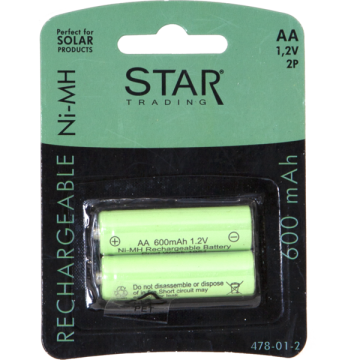 Reserve batterij AA - Set van 2 -1,2V - 600mAh