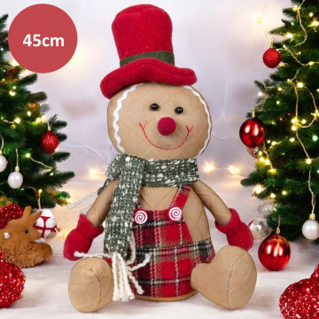 Handgemaakt Peperkoek mannetje met hoed - 45 cm