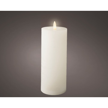 LED wax kaars wit met timer - 19 cm