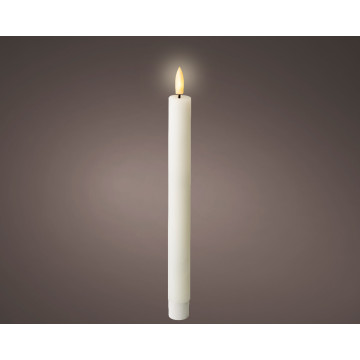 Set van 2 LED wax dinerkaarsen wit met timer - 24,5 cm