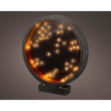 Decoratieve kerstlamp zwart - 40LEDs - Rond - 25cm
