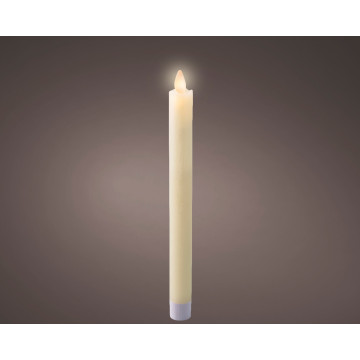 Set van 2 LED dinerkaarsen met vlameffect crème ø2,1x24 cm
