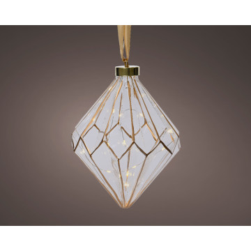 Kerst Diamant lamp - 15 LED lampjes - Wit - 20 cm
