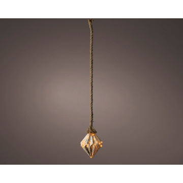 Kerst Diamant lamp  -15 LED lampjes - Zilver - 16 cm