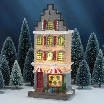 LED Kersthuis voor kerstdorp - Wit - 19 cm hoog