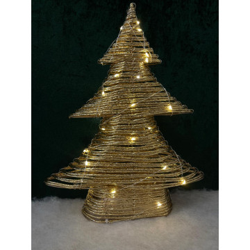 Decoratieve gouden kerstboom met 30 Micro LEDS - 40 cm hoog