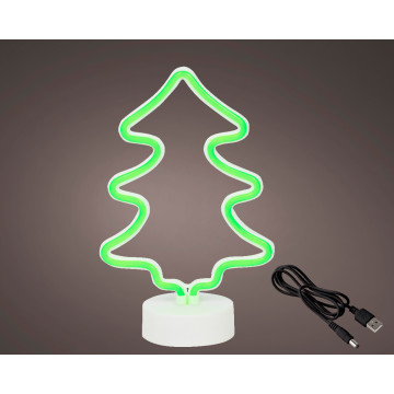 LED Tafellamp Kerstboom met Neon verlichting - 30 cm