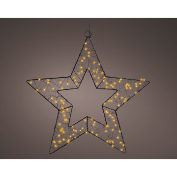 Micro LED metalen kerstster met 120 LEDS voor binnen en buiten - 38 cm