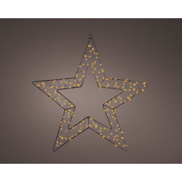 Micro LED metalen kerstster met 200 LEDS voor binnen en buiten - 58 cm