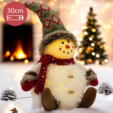 LED Handgemaakte Sneeuwpop met hoed - 30(49)cm
