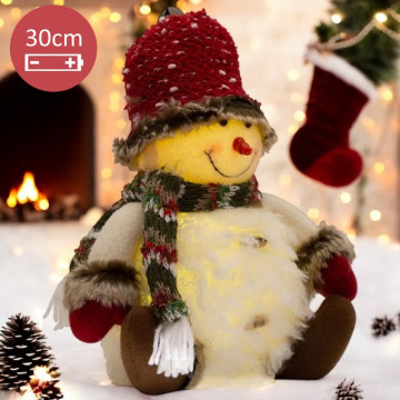 LED Handgemaakte Sneeuwpop met puntmuts - 30(49)cm