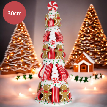 Tafeldecoratie Peperkoekjes Kerstboom - 30 cm