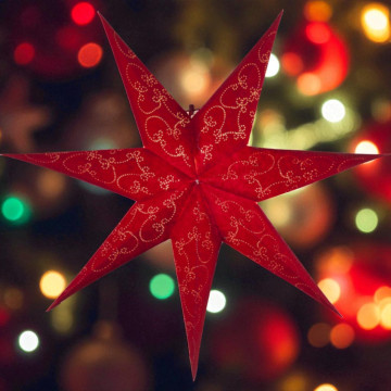Papieren kerstster Decorus rood 63x63 cm