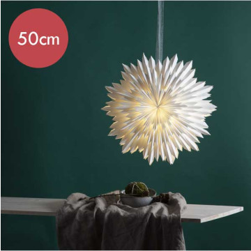 Witte papieren kerstster Ice  - 50 cm