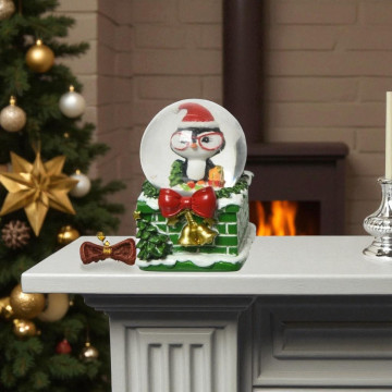 Sneeuwbal - Pinguin met rode strik