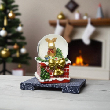 Sneeuwbal - Rendier met gouden strik