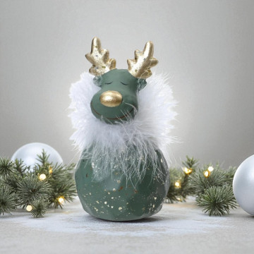 Terracotta Rendier - Donkergroen 16,1 cm