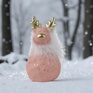 Terracotta Rendier - Donker Roze 16,1 cm