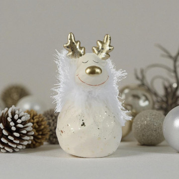 Terracotta Rendier - Wit 16,1 cm