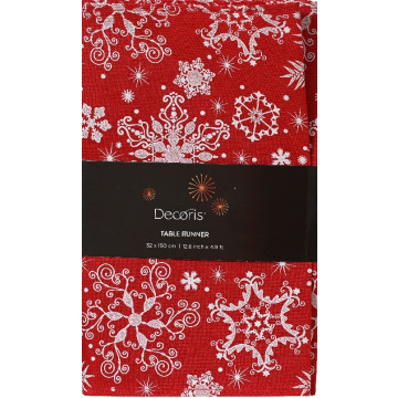 Rode kerst tafelloper - 150 x 32 cm