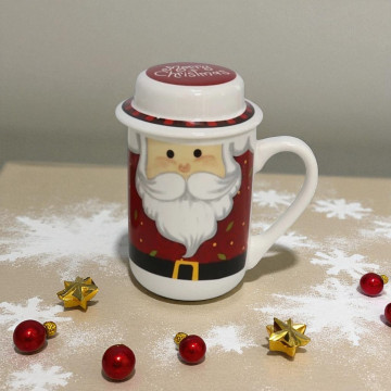 Kerstmok met deksel en kerstman - 400 ml