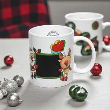 Kerst krijtmok met hartjes ballon