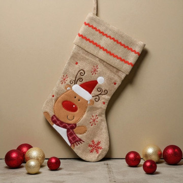 Luxe Kerstsok klassiek met Rendier