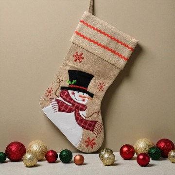 Luxe Kerstsok klassiek met Sneeuwpop
