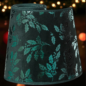 Kerstboomring Groen met Glanzend Bladmotief - ø56x22 cm