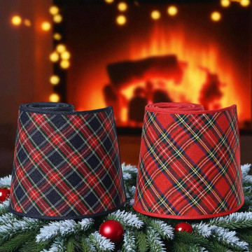 Set van 2 Kerstboomringen donkerblauw en rood ø50x20 cm