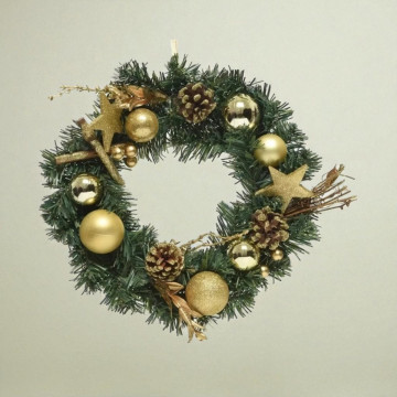 Decoratieve Kerstkrans ø30 cm Groen/Goud