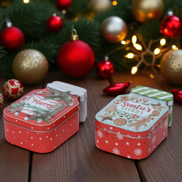 Set van twee kerst opbergblikken - koektrommel