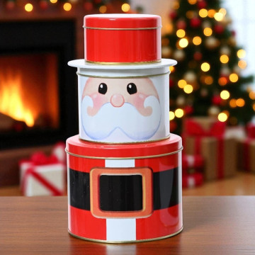 Dubbele koektrommel met Kerstman