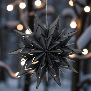 Hangende kerstster - Zwart - Ster - 40cm