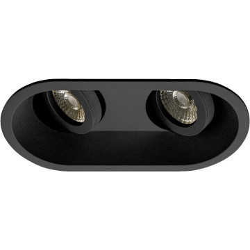 GU10 Armatuur pro series - Rond Dubbel Zwart Verdiept