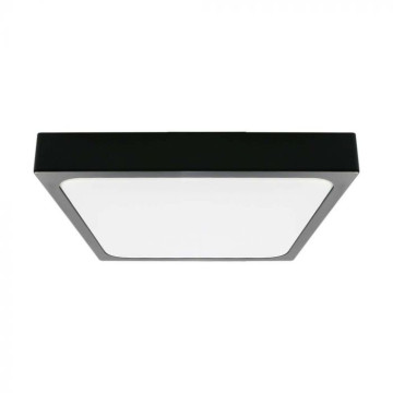 IP44 V-Tac vierkante LED Plafondlamp - 24W - Zwart - 6500K 