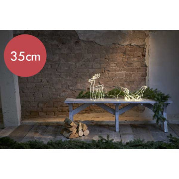 hert met slee - 158 LED lampjes - 35 cm