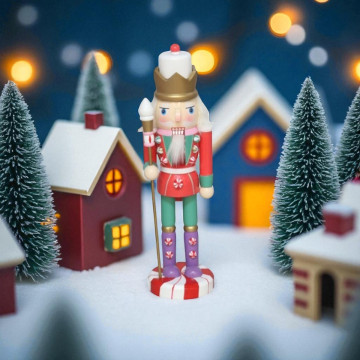 Feestelijke Notenkraker met kroon - 25 cm