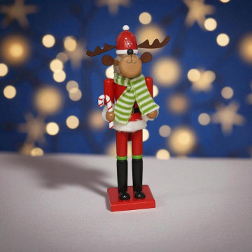 Notenkraker Rendier met sjaal - 38 cm