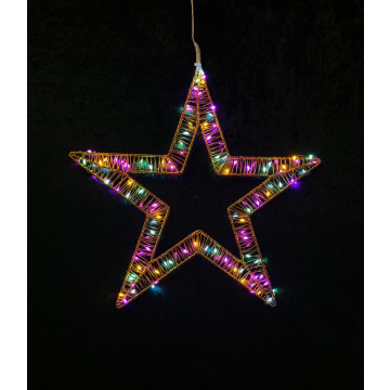 Silhouet kerstster 'Candy' met 120 Soft Multicolor Microleds - 40 cm