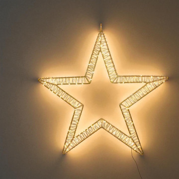 Silhouet kerstster met 190 Microleds - Warm wit - 50 cm