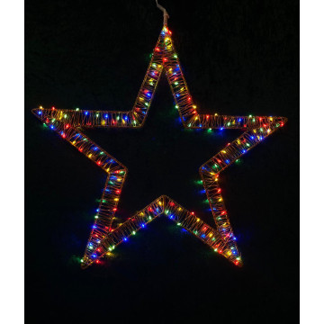 Silhouet kerstster met 190 Multicolor Microleds - 50 cm