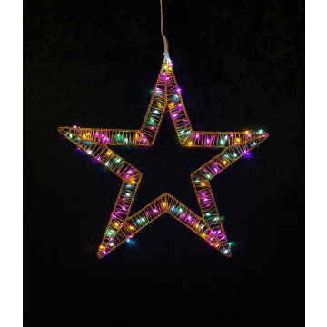Silhouet kerstster 'Candy' met 190 Soft Multicolor Microleds - 50 cm