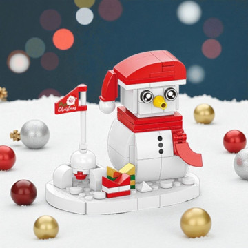 Bouwblokjes - Kerst Sneeuwpop