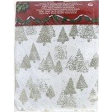 Kerst tafelkleed met kerstbomen - Wit - 140 x 230 cm